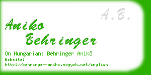 aniko behringer business card